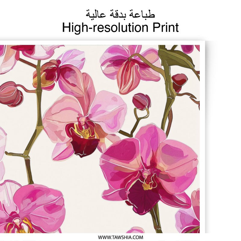 Pink Orchid Photographic Print, Floral Wall Art, Botanical Decor, Elegant Flower Photography, Modern Home Decor, Nature Inspired Print - Tawshia