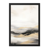 Abstract Landscape Wall Art, Minimalist Art Print, Neutral Tones, Black and Gold, Modern Home Decor, Serene Artwork, Wall Decor - Tawshia