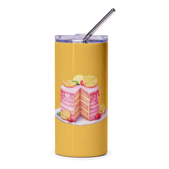 Cake Tumbler, Lemon Cake Art Tumbler, Birthday Gift Tumbler, Dessert Lover Tumbler, Stylish Drinkware, Cute Tumbler, Drink Tumbler - Tawshia