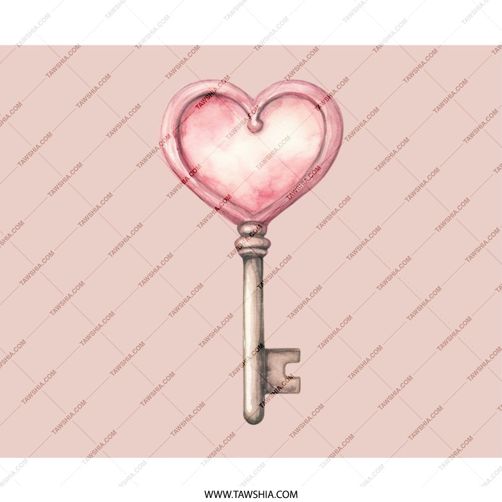 Heart Key Mousepad, Romantic Gift, Pink Desk Accessory, Cute Mousepad, Valentine's Day Gift, Unique Mouse Pad, PC Gamer Pad, Office Decor - Tawshia