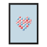 Heart Wall Art, Love Wall Decor, Geometric Heart Print, Valentine's Day Gift, Modern Art Print, Trendy Wall Art - Tawshia