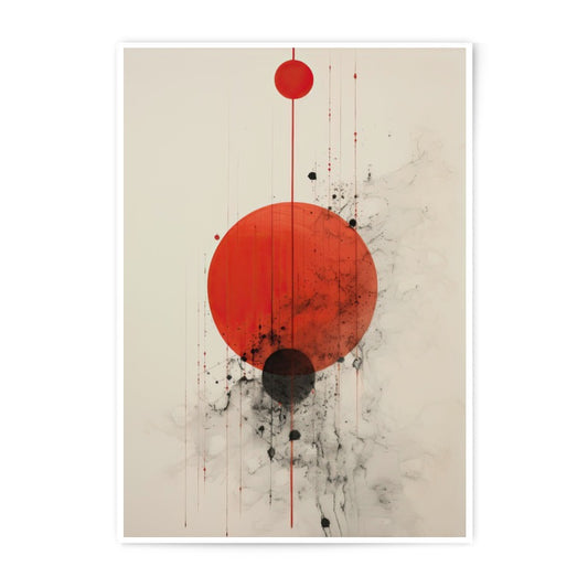 Abstract Circles Photographic Print, Minimalist Art Print, Modern Wall Decor, Red and Black Circle Design, Home Decor, Fine Art Print - Tawshia