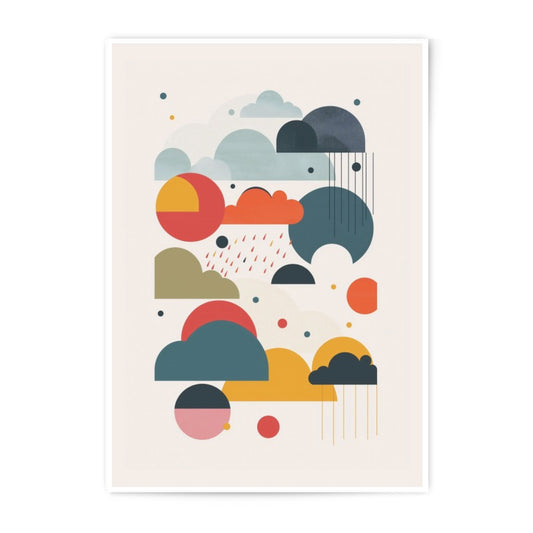 Abstract Cloud Photographic Print, Geometric Wall Art, Minimalist Print, Modern Home Decor, Colorful Cloud Print, Art for Living Room - Tawshia