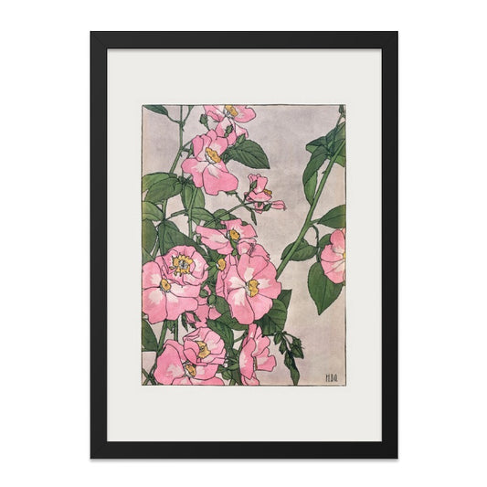 Pink Wild Roses Wall Art, Floral Botanical Print, Vintage Flower Artwork, Elegant Home Decor, Nature Inspired Artwork - Tawshia