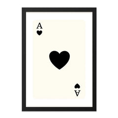 Ace of Hearts Wall Art, Minimalist Card Print, Playing Card Decor, Modern Wall Art, Casino Art, Game Room Art, Simple Wall Art - Tawshia