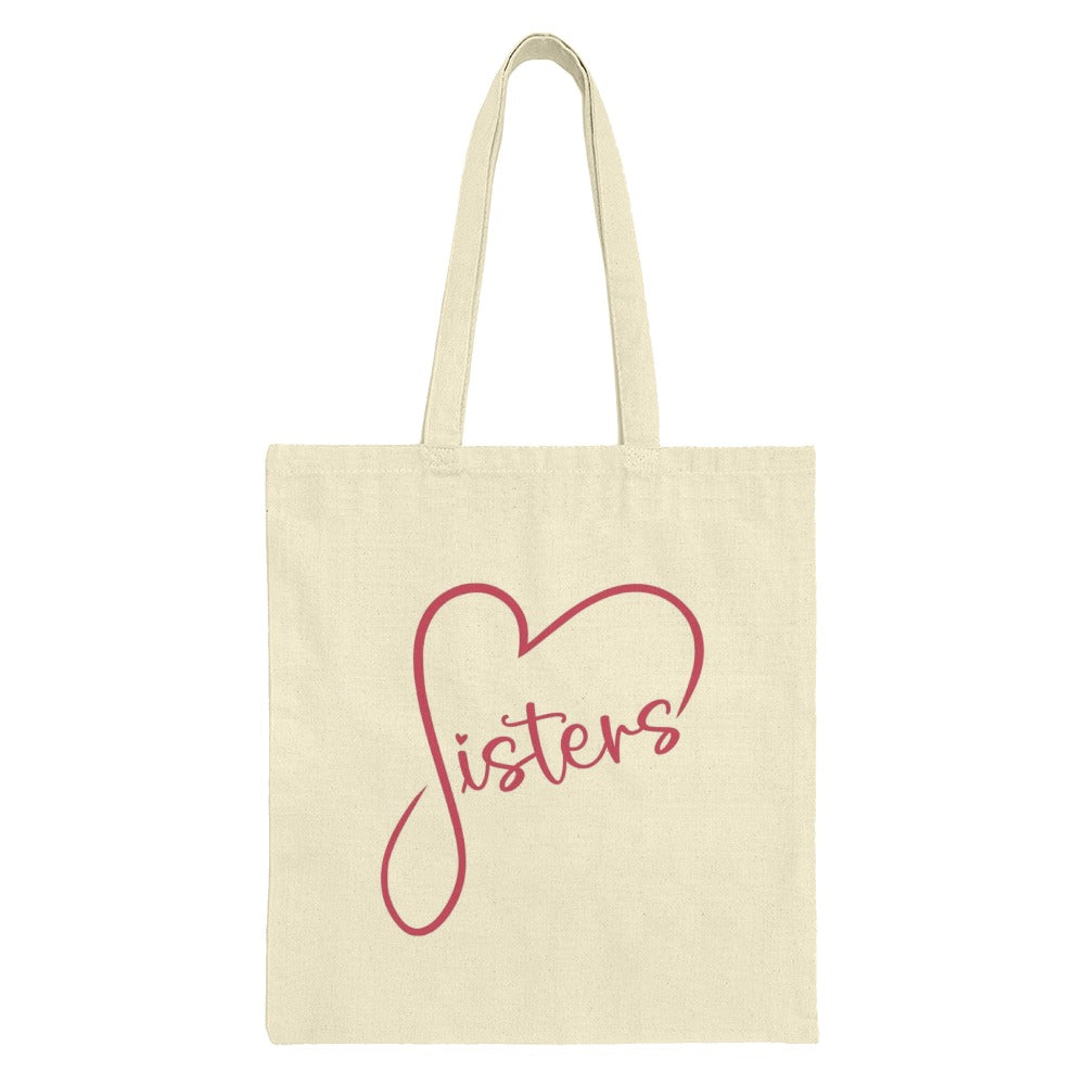 Sisters Heart Tote Bag, Cute Sisters Gift Idea, Sister Love, Sister Appreciation Gift, Matching Sisters Tote Bag, Sister Birthday Present - Tawshia