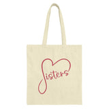 Sisters Heart Tote Bag, Cute Sisters Gift Idea, Sister Love, Sister Appreciation Gift, Matching Sisters Tote Bag, Sister Birthday Present - Tawshia