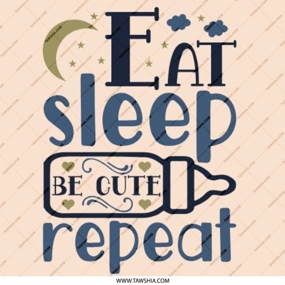 Eat Sleep Be Cute Repeat Pinback Button, Funny Baby Pinback Button, New Mom Gift, Baby Shower Gift, Cute Baby Present - Tawshia