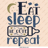Eat Sleep Be Cute Repeat Pinback Button, Funny Baby Pinback Button, New Mom Gift, Baby Shower Gift, Cute Baby Present - Tawshia