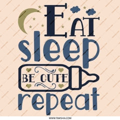 Eat Sleep Be Cute Repeat Pinback Button, Funny Baby Pinback Button, New Mom Gift, Baby Shower Gift, Cute Baby Present - Tawshia