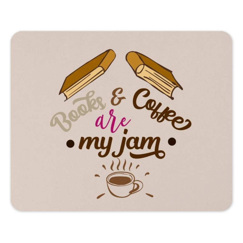 Books and Coffee Mouse Pad, Readers Gift, Book Lover Decor, Coffee Lover, Home Office Accessories, Desk Decor, Mousepad Gift - Tawshia