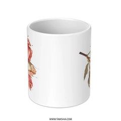 Floral Mug, Rose Buds, Botanical Print, Unique Coffee Mug, Flower Mug, Tea Mug, Gift for Her, Nature Lover Gift, Vintage Style Mug - Tawshia