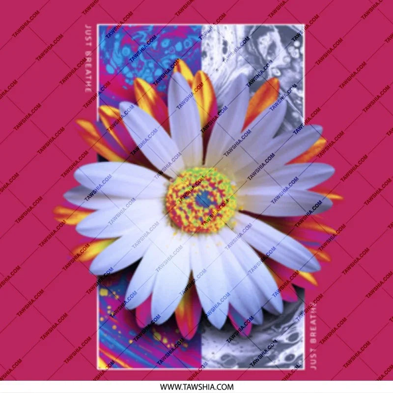 Just Breathe Flower Art with Abstract Background product