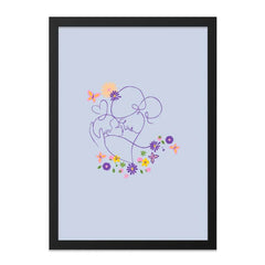 Mother and Child Wall Art, Floral Wall Art, Minimalist Art, Nursery Art, Mothers Day Gift, Line Art Wall Decor, Butterfly Art - Tawshia