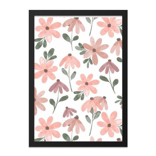Floral Wall Art, Peach Flower Print, Botanical Decor, Feminine Art Print, Watercolor Flowers Wall Decor, Home Decor Art, Ready to Hang - Tawshia