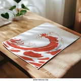 Red Wave Photographic Print, Japanese Art Inspired, Ocean Wave Art, Minimalist Wall Decor, Home Decor, Unique Art Print - Tawshia