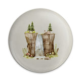 Waterfall Cliff Pinback Button, Nature Badge, Woodland Decor, Scenic Button, Tree and Waterfall Pin, Forest Button, Adventure Gift - Tawshia