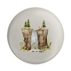 Waterfall Cliff Pinback Button, Nature Badge, Woodland Decor, Scenic Button, Tree and Waterfall Pin, Forest Button, Adventure Gift - Tawshia