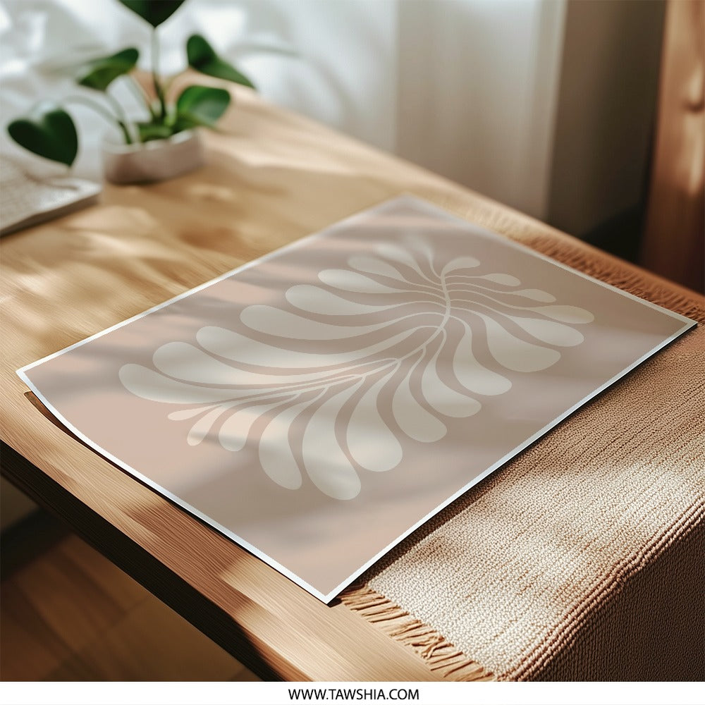 Abstract Leaf Photographic Print, Botanical Wall Art, Neutral Tone Art, Modern Art Print, Home Decor, Scandinavian Decor, Minimalist Design - Tawshia