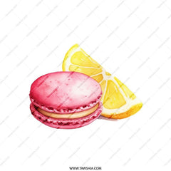 Macaron Pillow, Lemon Slice Art, Foodie Home Decor, Watercolor Pillow, Sweet Treat Cushion, Kitchen Accent Pillow, Dessert Lover Gift - Tawshia