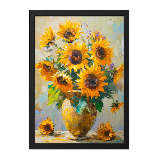 Sunflower Painting Wall Art, Floral Wall Decor, Sunflower Bouquet Art, Flower Vase Print, Bright Wall Art, Home Decor, Art Print - Tawshia