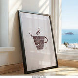 Coffee Wall Art, Ideas Come After Coffee Print, Modern Typography Art, Coffee Lover Gift, Motivational Wall Decor, Home Office Art - Tawshia