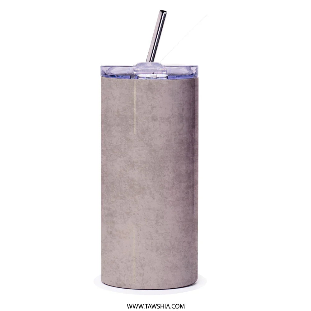Stylish Grey Insulated Tumbler Cup with Straw product type