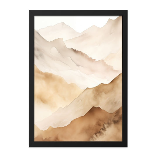 Watercolor Mountain Range Wall Art, Abstract Mountain Print, Neutral Tone Landscape, Nature Inspired Wall Decor, Calming Scenery, Home Decor - Tawshia