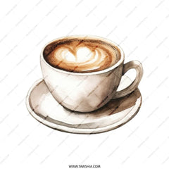 Coffee Cup Tote Bag, Latte Art Tote, Watercolor Design Bag, Coffee Lover Gift, Cute Aesthetic Bag, Everyday Bag, Stylish Tote - Tawshia