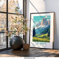 Dolomites Italy Wall Art, Mountain Landscape Print, Italian Alps Artwork, Travel Poster, Home Decor, Fine Art Print - Tawshia