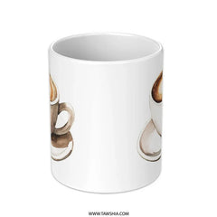 Latte Art Mug, Coffee Lover Gift, Watercolor Mug, Latte Coffee Mug, Coffee Art Mug, Cute Coffee Mug, Coffee Drink Mug - Tawshia