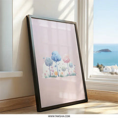 Floral Garden Wall Art, Pastel Flower Print, Dreamy Landscape Art, Nursery Decor, Home Decor, Whimsical Art Print (139 characters) - Tawshia