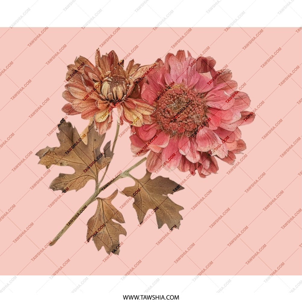 Floral Mouse Pad, Pink Chrysanthemum, Botanical Desk Decor, Flower Mousepad, Pressed Flower Art, Office Gift, Floral Computer Accessory - Tawshia