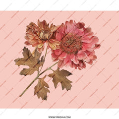 Floral Mouse Pad, Pink Chrysanthemum, Botanical Desk Decor, Flower Mousepad, Pressed Flower Art, Office Gift, Floral Computer Accessory - Tawshia