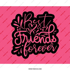 Best Friends Forever Mouse Pad, Friendship Gift, Cute Desk Accessory, Pink Desk Decor, Gift for Bestie, Office Decor, Computer Accessory - Tawshia