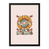 Still Here Still Strong Wall Art, Sunflower Butterflies Print, Inspirational Decor, Motivational Saying, Trendy Home Decor, Unique Gift - Tawshia