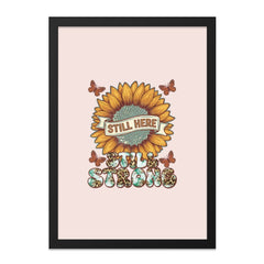 Still Here Still Strong Wall Art, Sunflower Butterflies Print, Inspirational Decor, Motivational Saying, Trendy Home Decor, Unique Gift - Tawshia