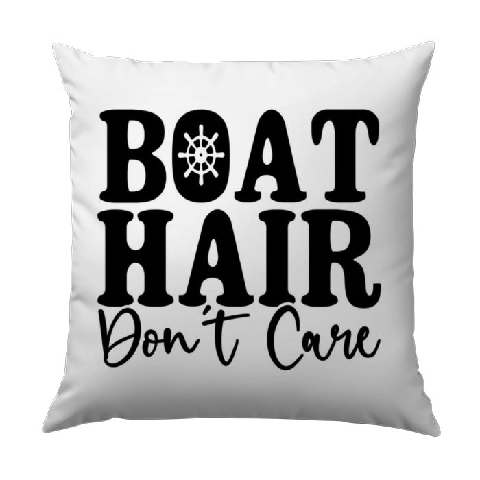 Boat Hair Don't Care Pillow, Nautical Pillow, Boating Lover Gift, Funny Boat Pillow, Lake House Decor, Dock Life Pillow, Captain Pillow - Tawshia