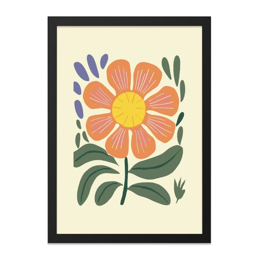 Orange Flower Wall Art, Floral Print, Botanical Home Decor, Modern Art Print, Colorful Wall Decor - Tawshia