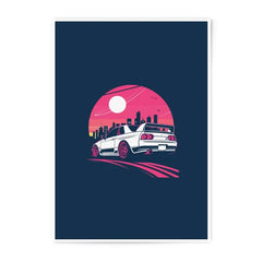 R32 Skyline Art Photographic Prints, JDM Car Poster, Vaporwave Aesthetic, Japanese Car, Cityscape Art, Car Enthusiast Gift, Wall Decor - Tawshia