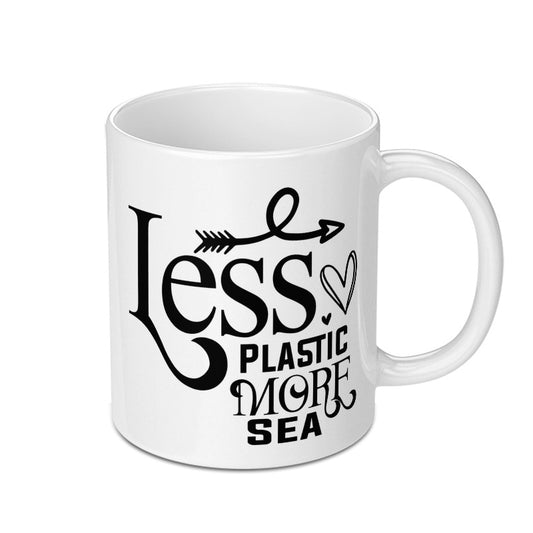 Less Plastic More Sea Mug, Ocean Lover Mug, Environmental Gift, Eco Friendly Gift, Save the Ocean Mug, Ocean Conservation, Gift For Her - Tawshia