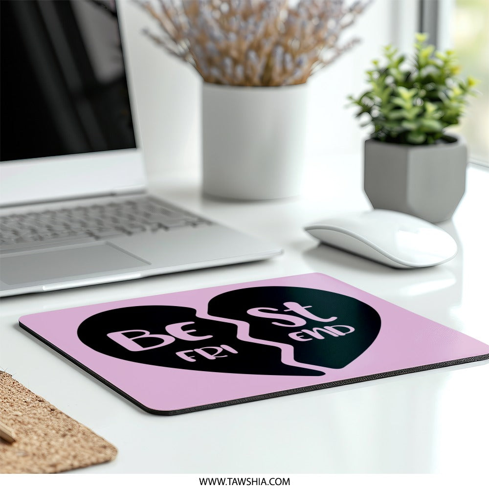 Best Friends Mouse Pad, Friendship Gift, Heart Mousepad, Bestie Gift, Matching Mouse Pad, Long Distance Friend Present, Computer Accessory - Tawshia