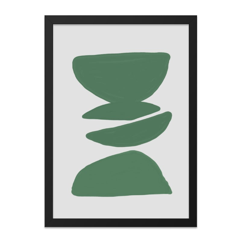 Abstract Green Wall Art, Geometric Shapes Art, Modern Home Decor, Minimalist Print, Living Room Art, Office Wall Art - Tawshia
