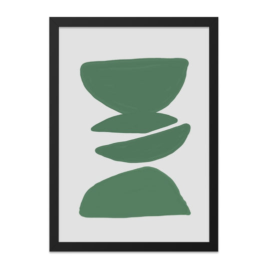 Abstract Green Wall Art, Geometric Shapes Art, Modern Home Decor, Minimalist Print, Living Room Art, Office Wall Art - Tawshia