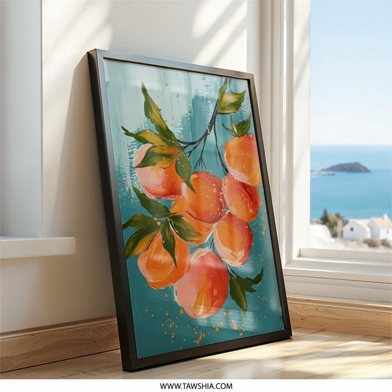 Orange Fruit Wall Art, Kitchen Decor, Modern Home Decor, Citrus Painting, Fruit Art Print, Contemporary Artwork, Office Wall Decor - Tawshia