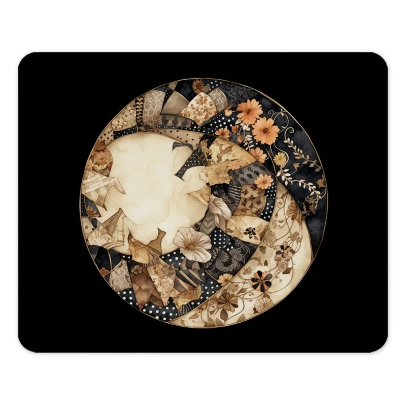 Floral Quilt Mouse Pad, Unique Desk Accessory, Stylish Computer Mat, Modern Office Decor, Abstract Art Mousepad, Gift Idea - Tawshia