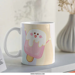 Cute Ice Cream Mug, Kawaii Foodie Gift, Pastel Aesthetic Coffee Mug, Dessert Lover Present, Summer Drinkware, Sweet Treat, Novelty Mugs - Tawshia
