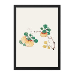 Persimmon Wall Art, Botanical Print, Asian Art Decor, Fruit Illustration, Modern Home Decor, Nature Inspired Artwork, Framed Art - Tawshia
