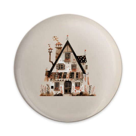 Whimsical Cottagecore House Pinback, Cute Fairy House Pin, Storybook Home Badge, Unique Gift Idea, Button Pin - Tawshia