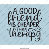 Funny Friends Mouse Pad, Friend Cheaper Than Therapy, Friendship Gift, Office Decor Mousepad, Unique Mouse Mat, Colleague Mouse Pad - Tawshia